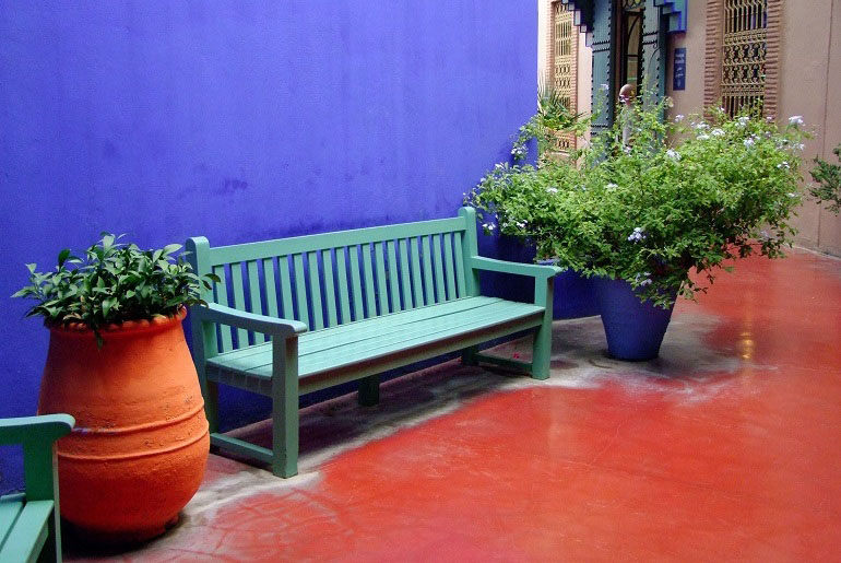 Bank im Jardin Majorelle
