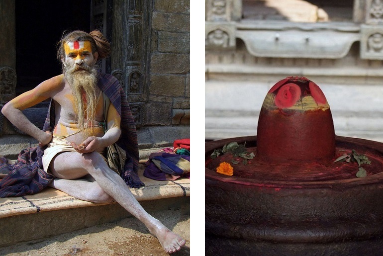 Sadhu und Lingam in Pashupatinath