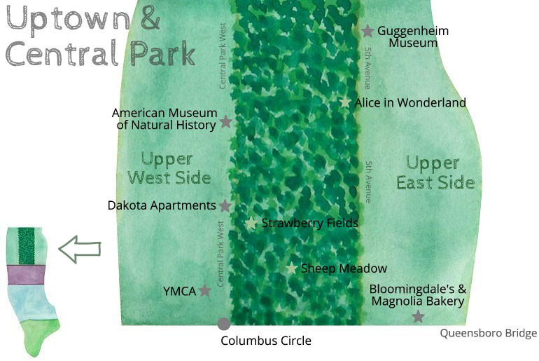 Karte Uptown und Central Park